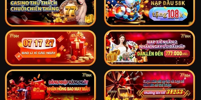 Điểm qua vài khuyến mãi phong phú của 77Bet